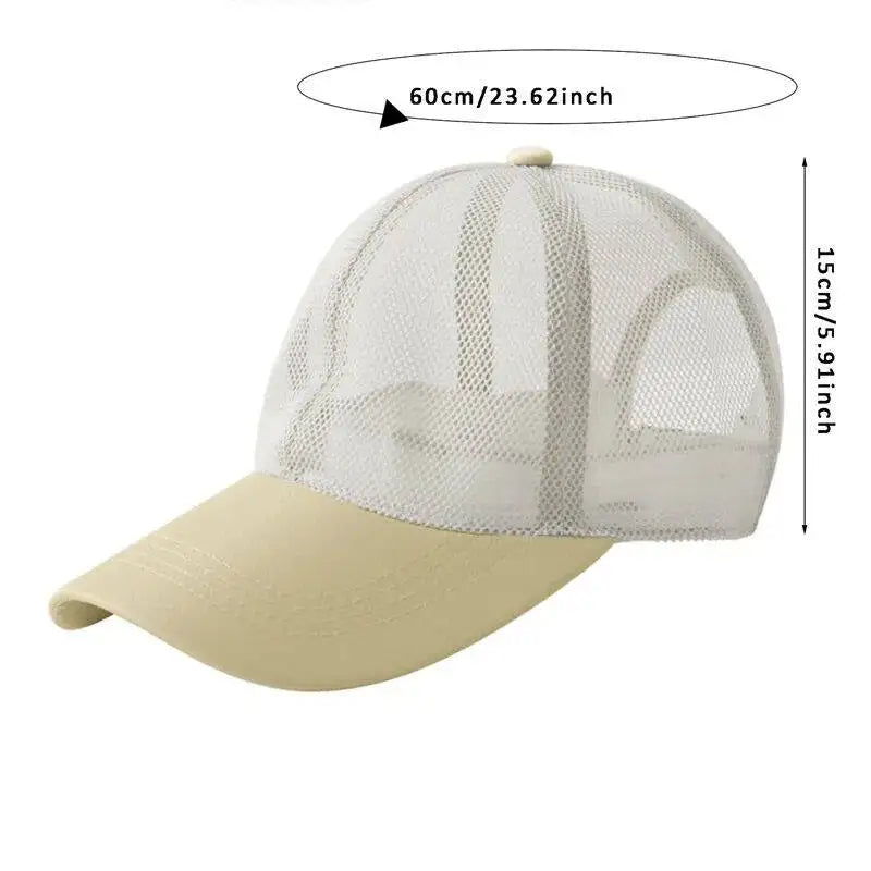 Men Women Summer Full Mesh Baseball Cap Quick Dry Cooling Sun Protection Hiking Golf Running Adjustable Hat