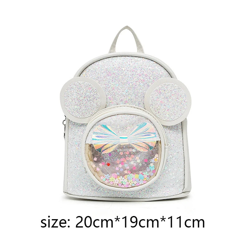 Cute Children Bag Fashion Sequin Kindergarten Backpacks for Baby Girls Cartoon Mouse Casual Backpack Princess Bag Girls Gifts