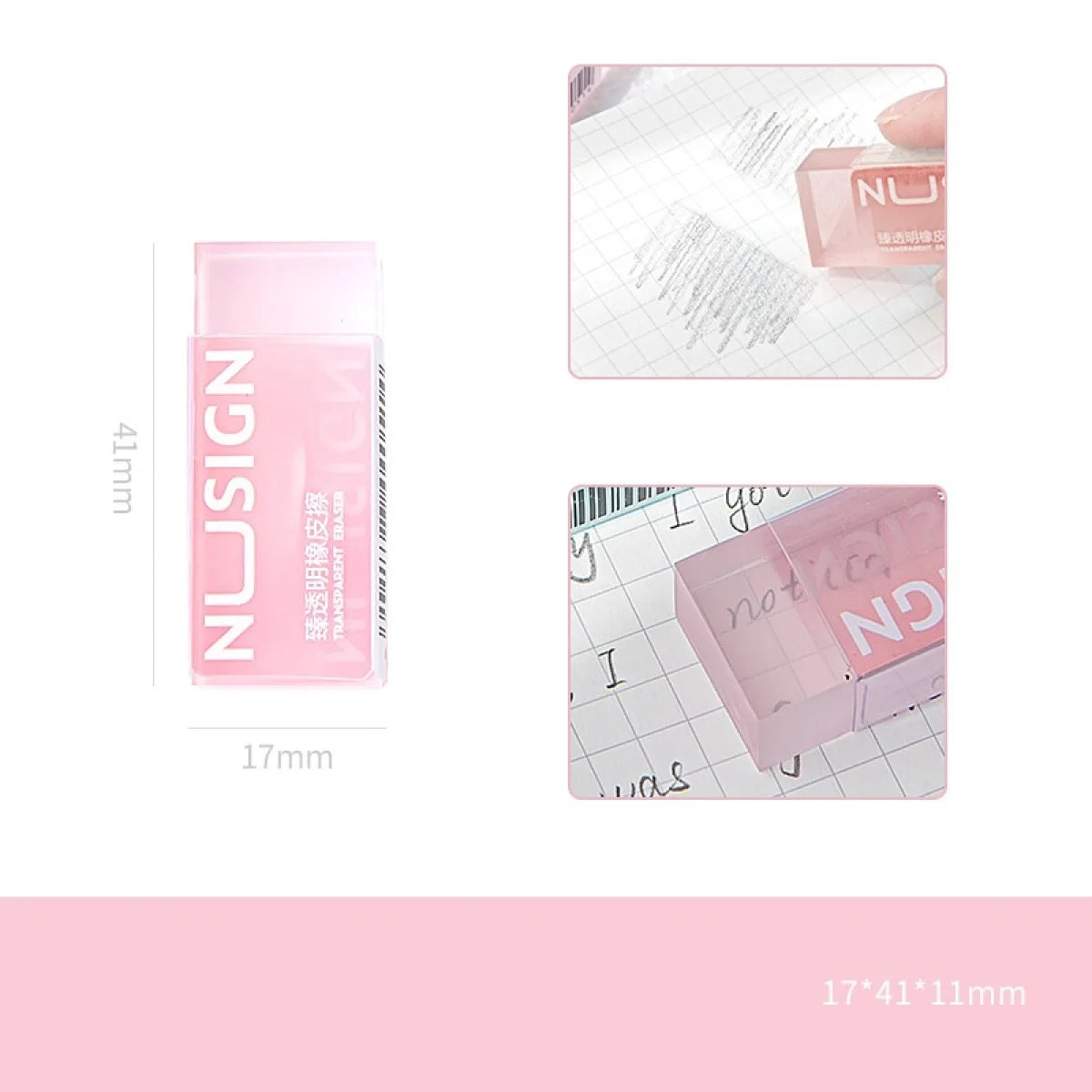 1/36Pcs Lovely Transparent Eraser for Kids Ins Simplicity Solid Color Eraser Pencil Eraser Back To School Cute Student Supplies