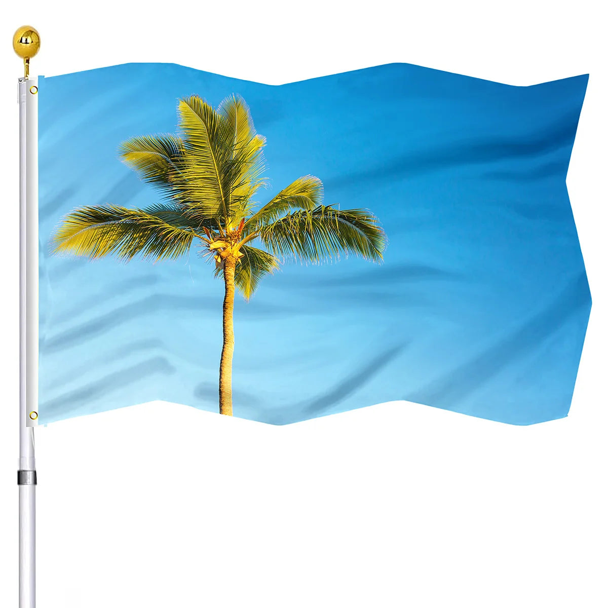 Summer Beach Holiday Decorative Flag Seaside Sunset Chairs Coconut Trees Flags House Indoor Outdoor Decor with Brass Grommets