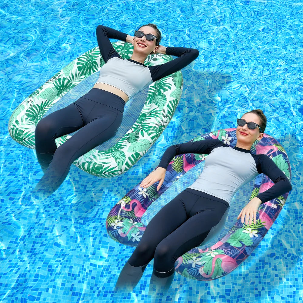 1 pc inflatable heart floating portable water lounge chair, suitable for summer beach swimming pool water entertainment