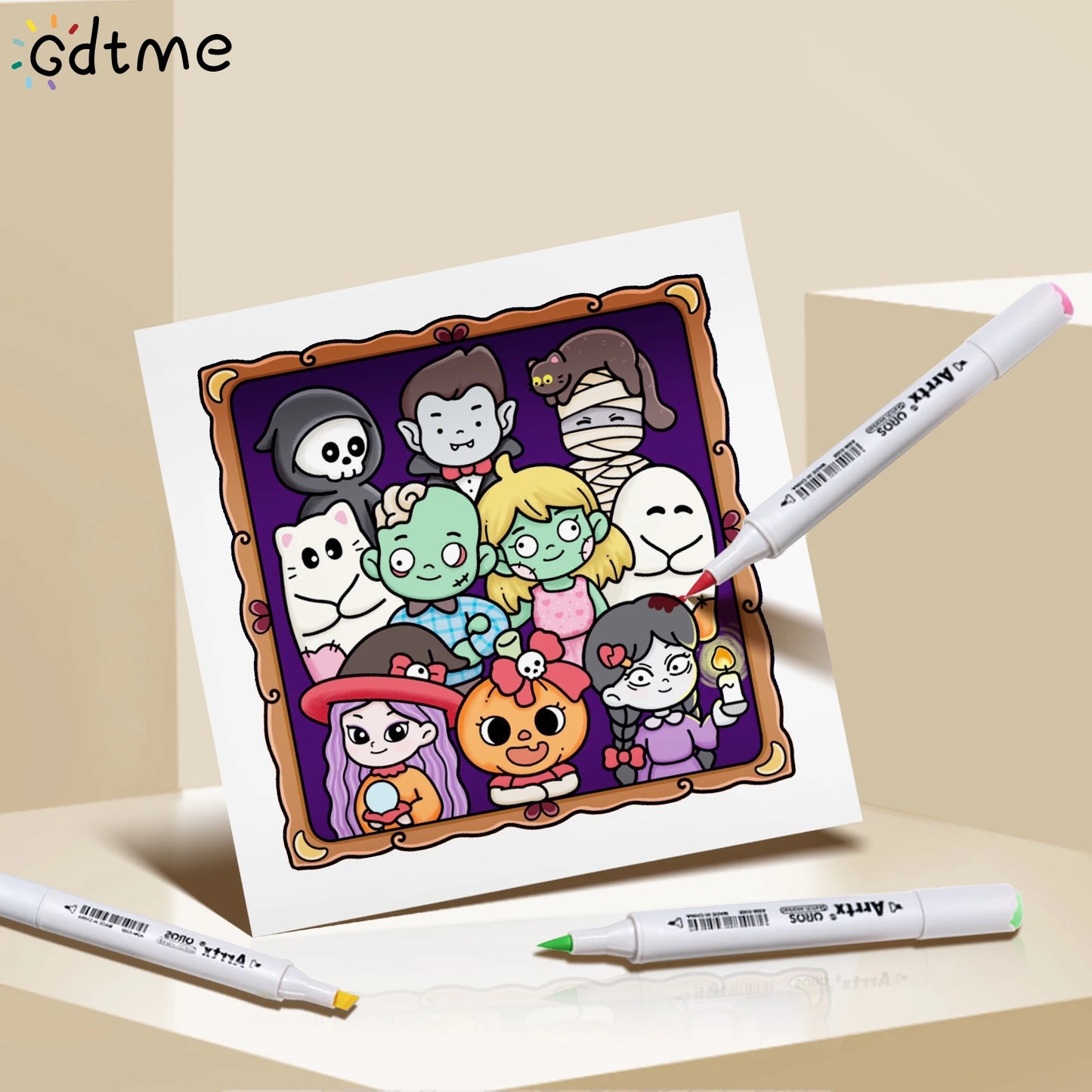 SPOOKY FUN CUTE & EASY Coloring Book for Adult Relieve Stress Kill Time DIY Painting Drawing Book Kids Education