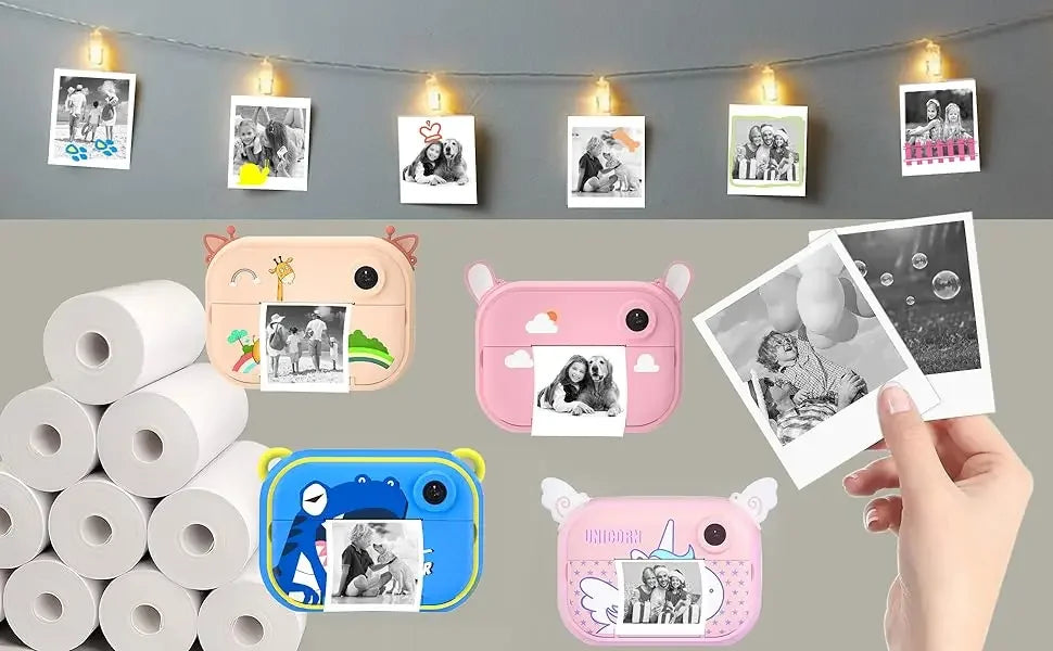 12 Rolls Kids Instant Camera Refill Print Paper Film Coreless Thermal Print For 57mm Portable Cash Registers Mobile Printer