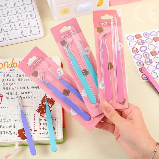 2pcs Tweezers Creative Color Clip for DIY Decroative Journal Diary Scrapbook Sticker Tool Back To School Student Supply