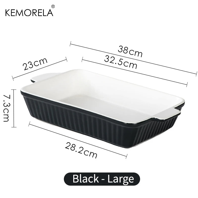 1PC Ceramic Baking Dish, Available in 3 Sizes Lasagna Pan Deep for Oven, with Handles,Oven Safe and Durable Bakeware for Lasagna