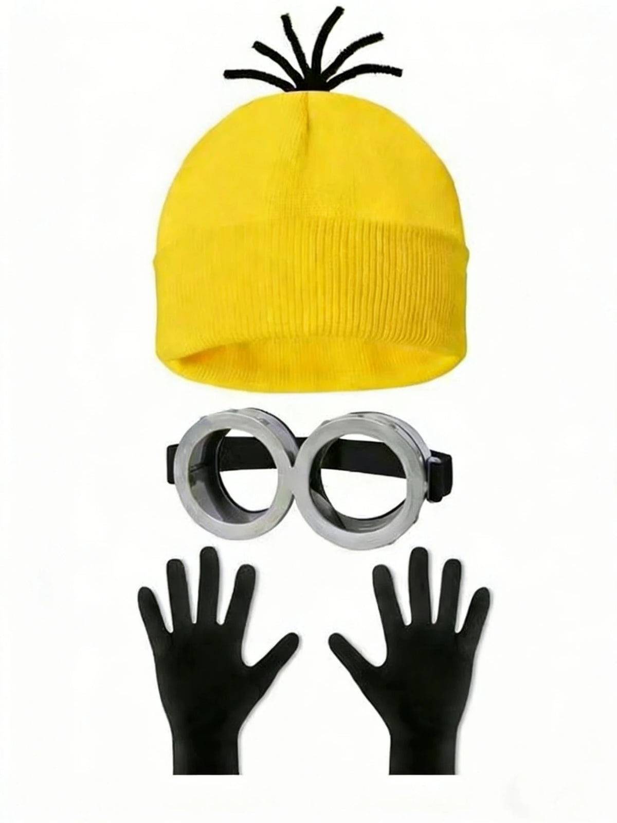 4Pc Hat, Gloves, and Glasses Strap Set Suitable for Halloween Costume Props, Cosplay Role-Playing, Party Atmosphere Decoration, and Fun Party Outfits