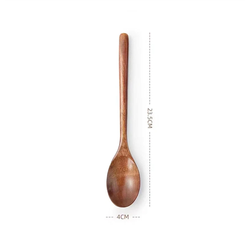 2pcs Wooden Spoon Soup Spoon Tableware Kitchen Cooking Utensils Tools Soup Environmentally Friendly Products Cooking Spoon