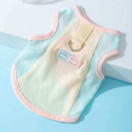 Summer Pet Dog Cooling Vest Ice Silk Breathable Quick Drying Small Dog Clothes Summer Mesh Vest Puppy Chihuahua Pet Clothing