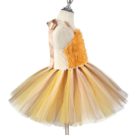 Baby Girls Halloween Animal Costume Kids Lion Costumes for Halloween Print Tutu Dress Birthday Party