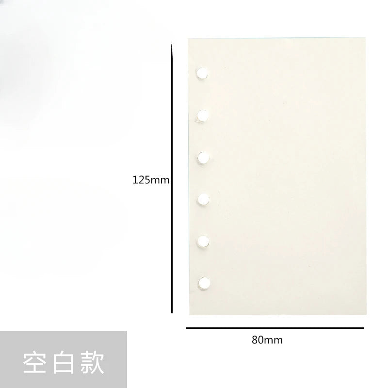 A7 6Holes Loose Leaf Notebook Refill Spiral Binder Inner Page Weekly Monthly To Do Line Dot Grid Inside Paper Stationery