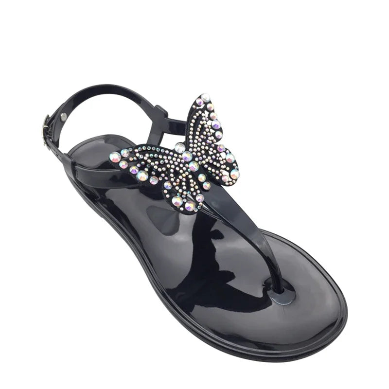 Comemore Clear Shoes Ladies Jelly Shoes Beach Vacation Sandals 2026 New Simple Trendy Flat Shoe Women Flip Flops Chaussure Femme