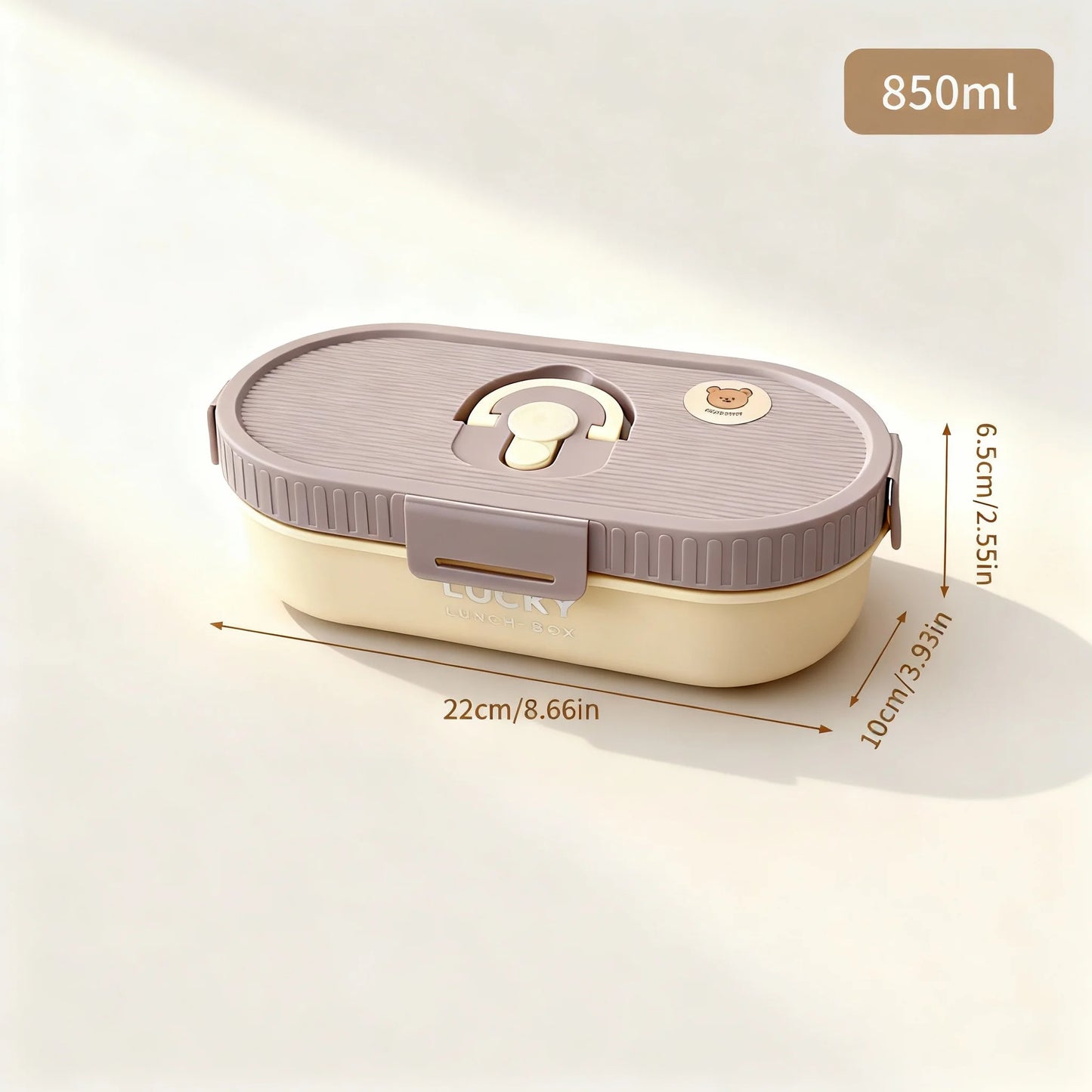 WORTHBUY 304 Stainless Steel Oval Insulated Lunch Box For Kids Student Portable Leak Proof Divided Food Container Microwave Safe