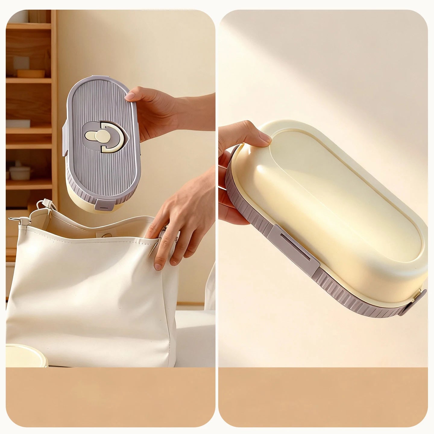 WORTHBUY 304 Stainless Steel Oval Insulated Lunch Box For Kids Student Portable Leak Proof Divided Food Container Microwave Safe