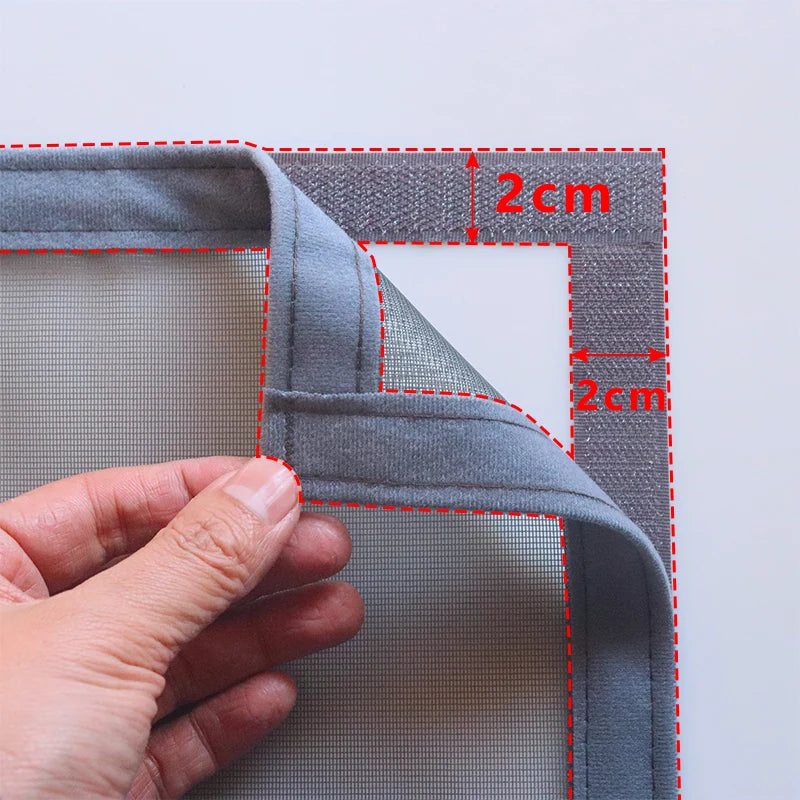 Magnetic Mosquito Net Door Screen Customized Size Grey Invisible Mesh Summer Insect Proof Automatic Closing Curtain