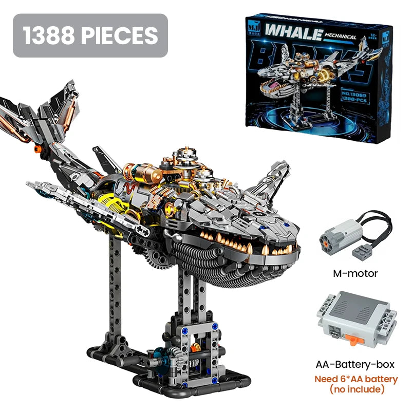 Mechanical Building Set Lights Movable Robot Mantis Dinosaur Horse DIY Science Technical Bricks STEM Toy Kit for Adults Kids