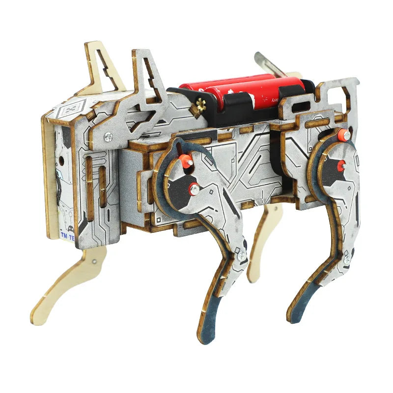 Voice Control Mechanical Dog STEM Kit DIY Wooden Science Toy Educational Building Project for Kids Classroom Learning Tool