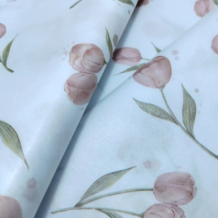 50/10pcs Tulip Pattern Thin Paper Gift Wrap, for DIY Crafts, Ideal for Valentine's Teacher'S Day Mother'S Day Birthday Presents