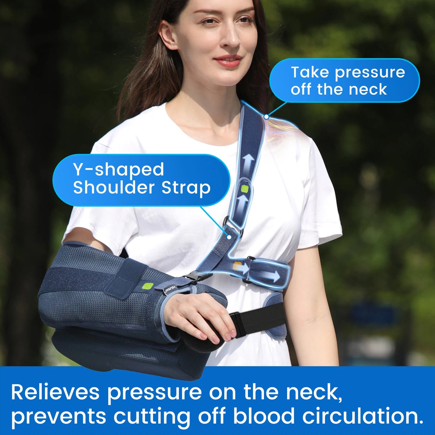 VELPEAU Shoulder Abduction Sling for Arm Injury, Rotator Cuff Surgery and Fracture, Shoulder Immobilizer with Removable Pillow