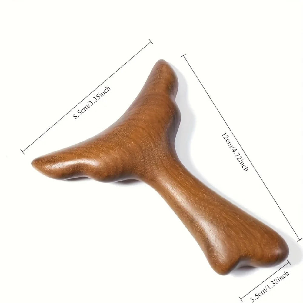 1 Golden Sandalwood Fish Tail Gua Sha Tool, Multifunctional Facial and Body Massager, Used for Meridian Health and Stress Relief