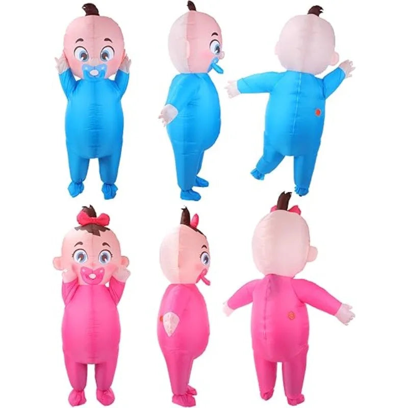 Adult Inflatable Pacifier Baby Costume Gender Reveal Party Cute Baby Dress Up Outfit Halloween Carnival Masquerade Cosplay Set