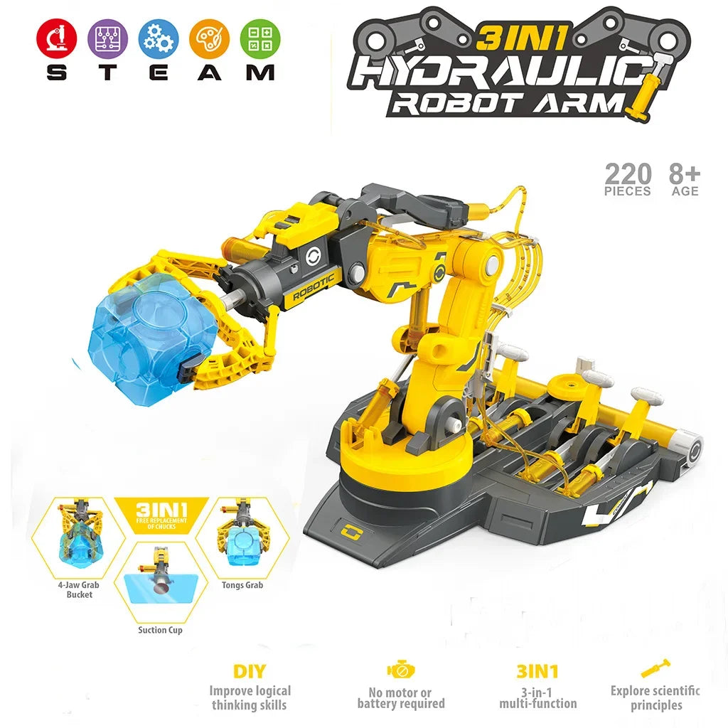 DIY Hydraulic Robot Arm Kids Science Experiment Technology Games Model Kit STEM Assembly Toys Children Gift Novelty Toy