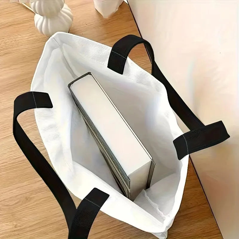 Chic Dachshund Print Tote Bag Large Capacity Casual Shoulder Handbag for Women Sturdy Polyester Reusable Grocery Shopping Bag