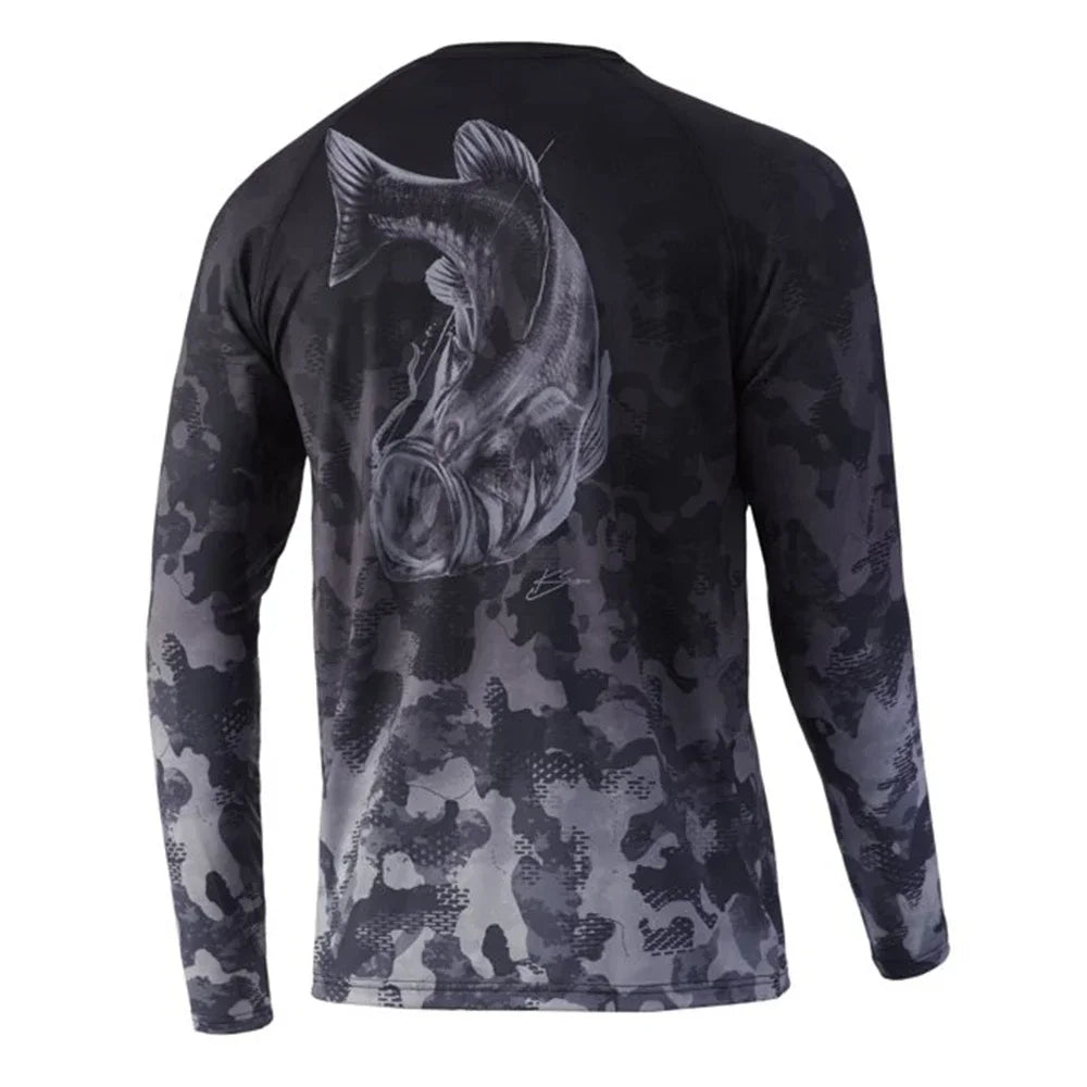 HUK Fishing Shirt Long Sleeve Uv Protection Man Outdoor Summer Fishing Clothing Performance Jersey Men's Fishing Apparel UPF 50+