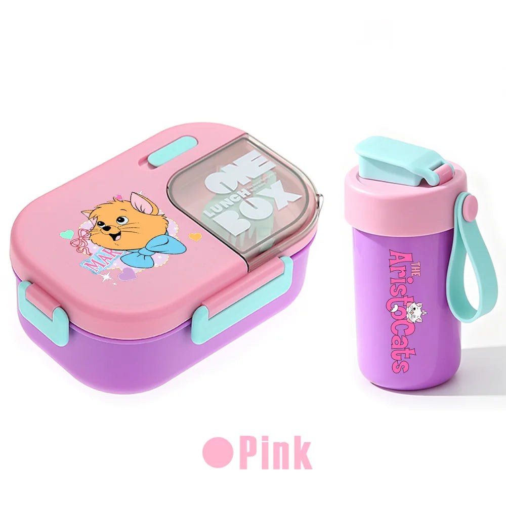 for The AristoCats Seasoning Box Water Cup Set Tableware Water Bottle Lunch Bento Box Vivid Colors Birthday Gifts
