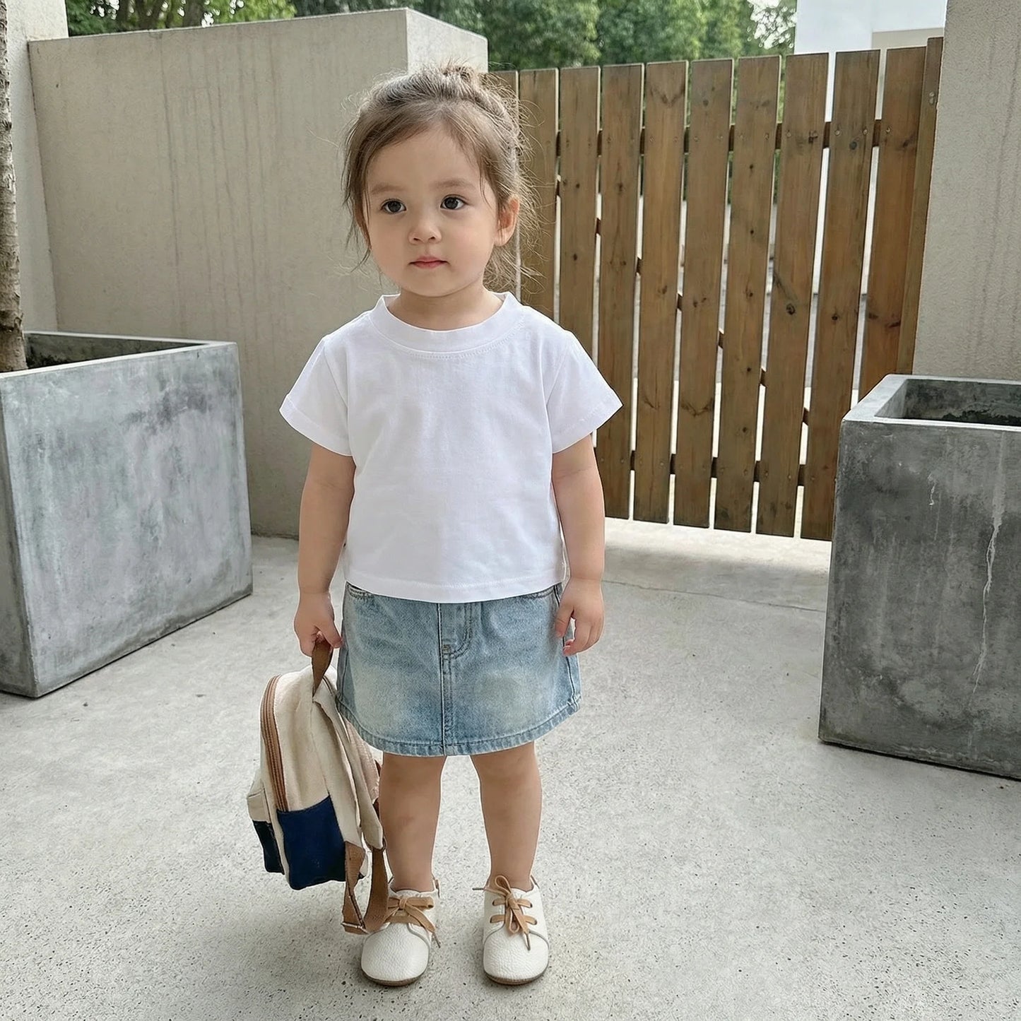 New Summer 0-4Y Childrens Clothes Classic Pure White Short Sleeve Girls T-shirt Basic Style Pure Cotton Boys Shirt