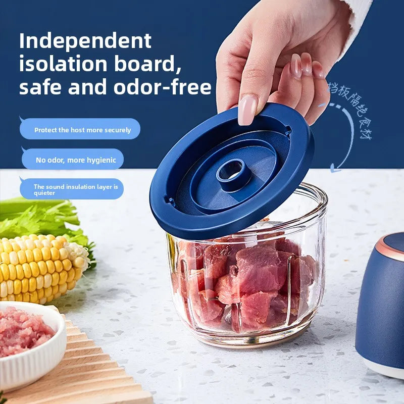 TINSOL 350ML Electric Meat Grinder Food Chopper Garlic Masher USB Multi-Function Vegetable Slicer Blender Kitchen Mixer