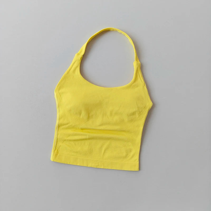 Halter Yoga Vest, Shockproof Running Sports, High-Strength Sports Underwear, Fitness, Pilates Suspender, Beautiful Back, Autumn