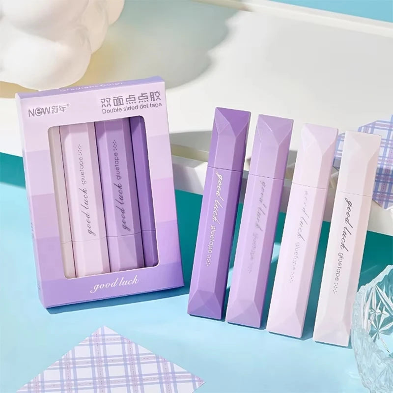 4pcs Waterproof Glue Tape for Scrapbooking - Waterproof Adhesive Roller for Crafts, Gift Wrapping, Photo Mounting & Journaling