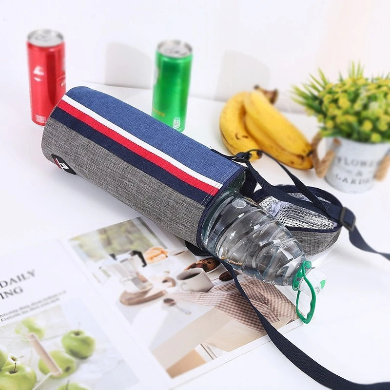 1.5L Portable Drink Bag Waterproof Oxford Cloth Circular Insulated Bottle Hot &Cold Bags for Summer Camping Picnic Cooling Bag