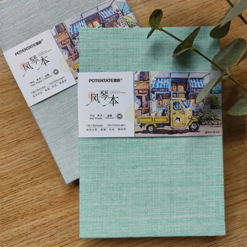 POTENTATE 100% Cotton Square Watercolor Book 300g Organ Book Watercolor Journal Drawing Book Hand Notebook Sketch Pad Book