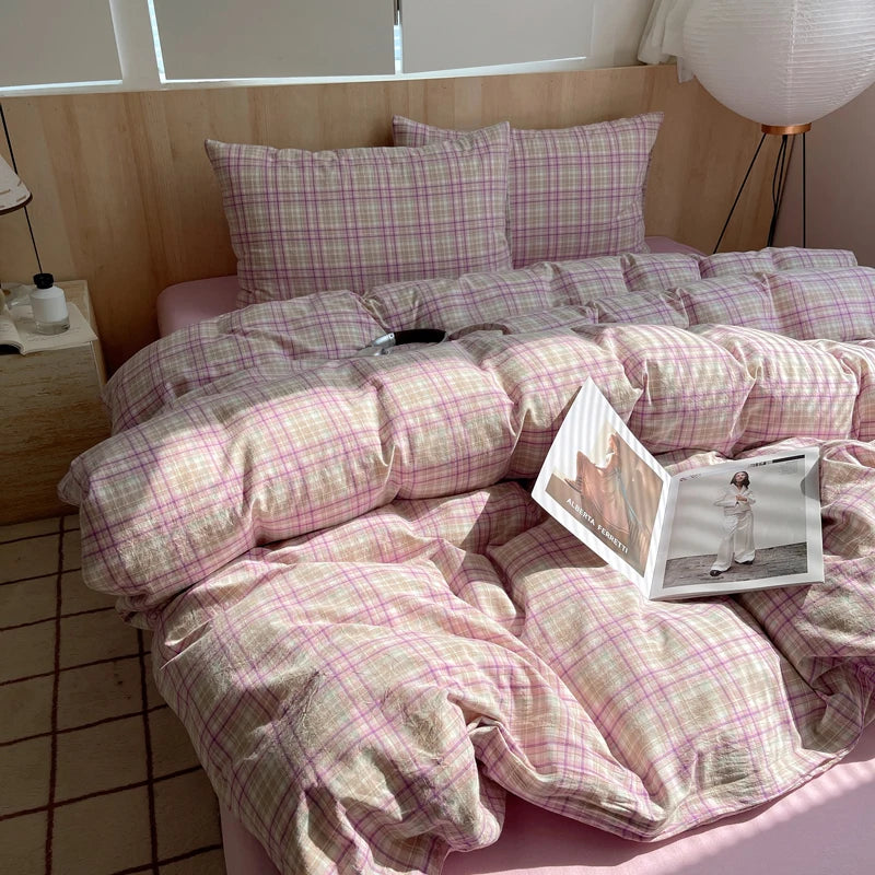 100% cotton Soft Bedding Set Stripe Printing Duvet Cover with Pillow Case Bedclothes Bedspread Pillowcases Comforter Sets