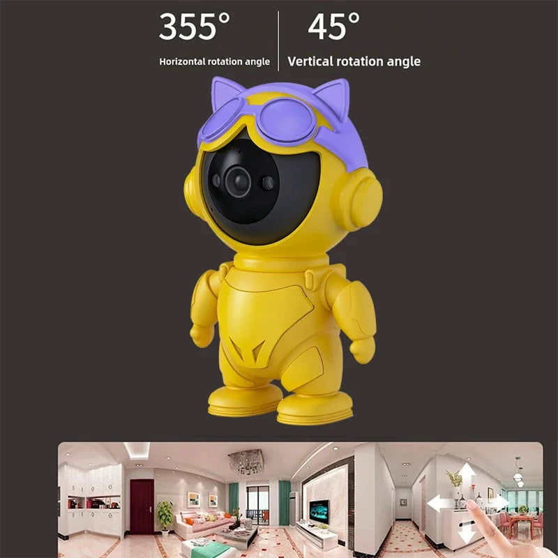 Smart Home Baby Security Monitor WiFi IP Camera Cartoon Bear Halloween Gift CCTV 1080P HD Surveillance Auto Tracking Camera
