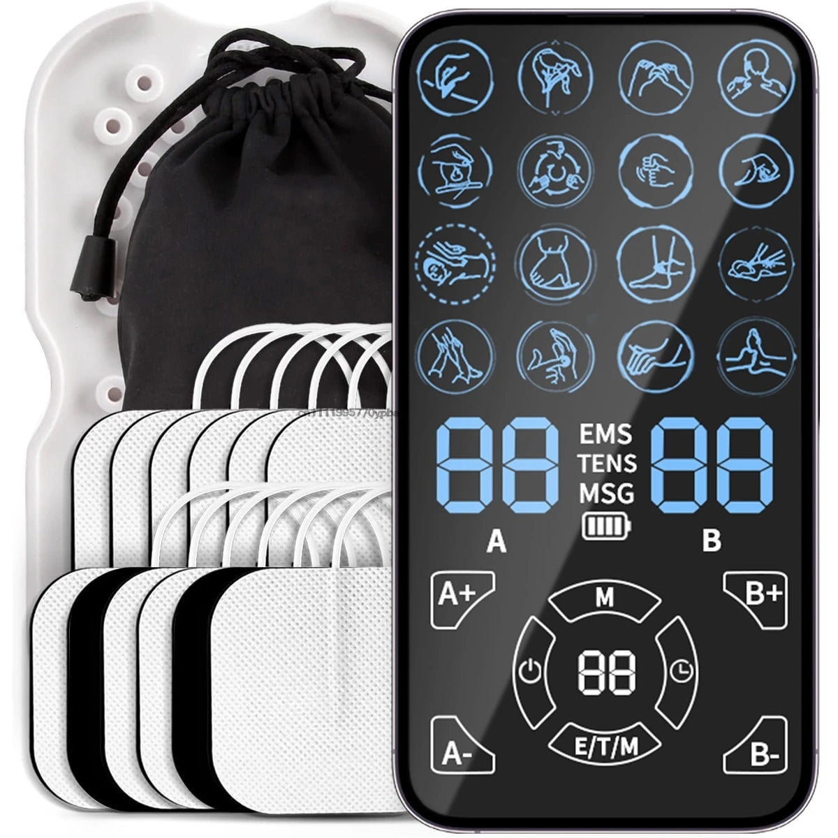 Pain Relief TENS Unit EMS Massager - Professional Muscle Stimulator For Back Shoulder Neck Fitness Recovery