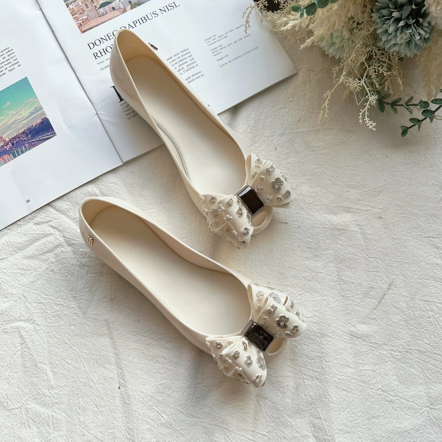 Newest Hot Style Girl Classical Jelly Shoes Princess Mommy & Me Summer Sandals PVC Bowknot Children Beach Shoes HMI087
