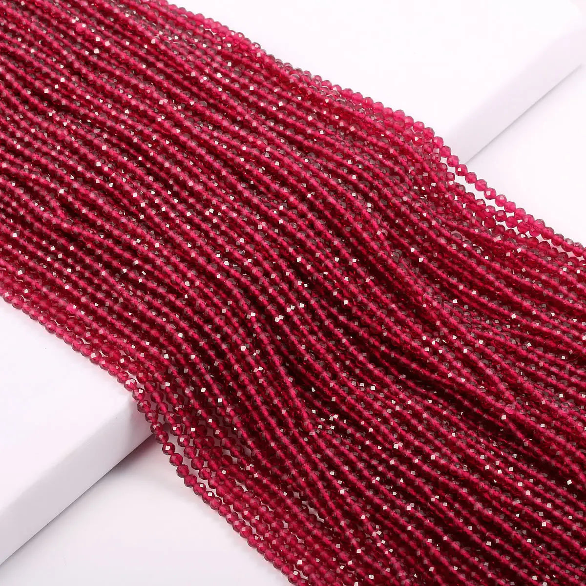 5 Strings Natural Spinel Stone Beads Faceted Round Crystal Spacer Glass Beads Bracelet DIY Jewelry Making Bracelet Necklace