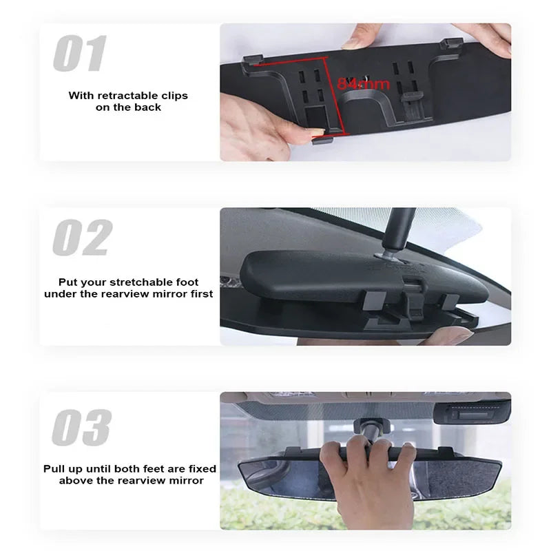 Wide Angle Convex Rearview Mirror Anti-Glare HD Glass Large Vision Car Interior Monitor for Baby Child Seat View Universal Auto