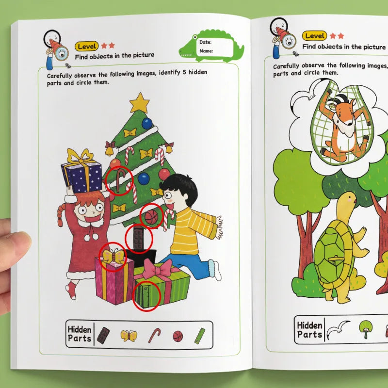 32-Page Interactive Spot-the-Difference Game - Colorful Educational Activity Book for Children 3-8, Enhances Focus