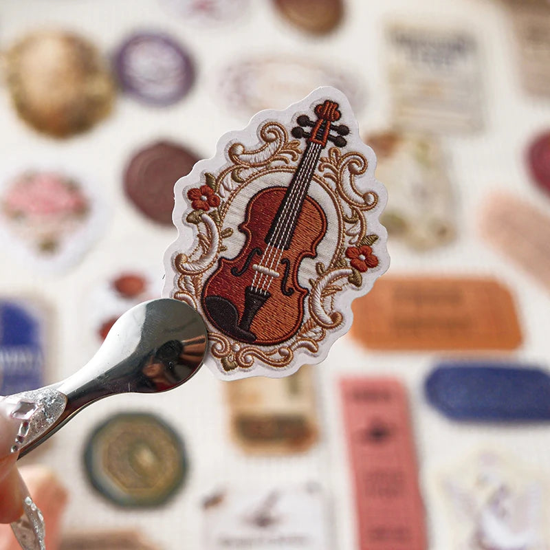 40pcs/pack Antique Collectors Series Creative Retro Art Aesthetic Label Stickers Scrapbooking DIY Decorative Materials Stickers