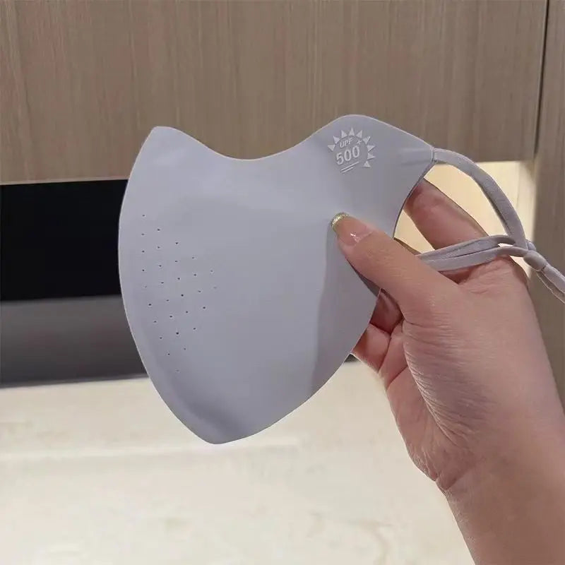 2026 Women Ice Silk Sunscreen Mask UPF50+ UV Protection Cooling Face Cover Large Fox Design Eye Protection Breathable Summer Out