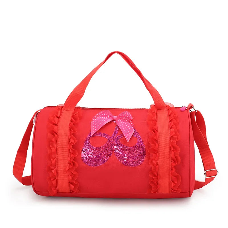 Childrens Shoulder Bag Latin and Ballet Schoolbag Girl Princess Dance Bag Waterproof and Lightweight and Comfortable Breathable