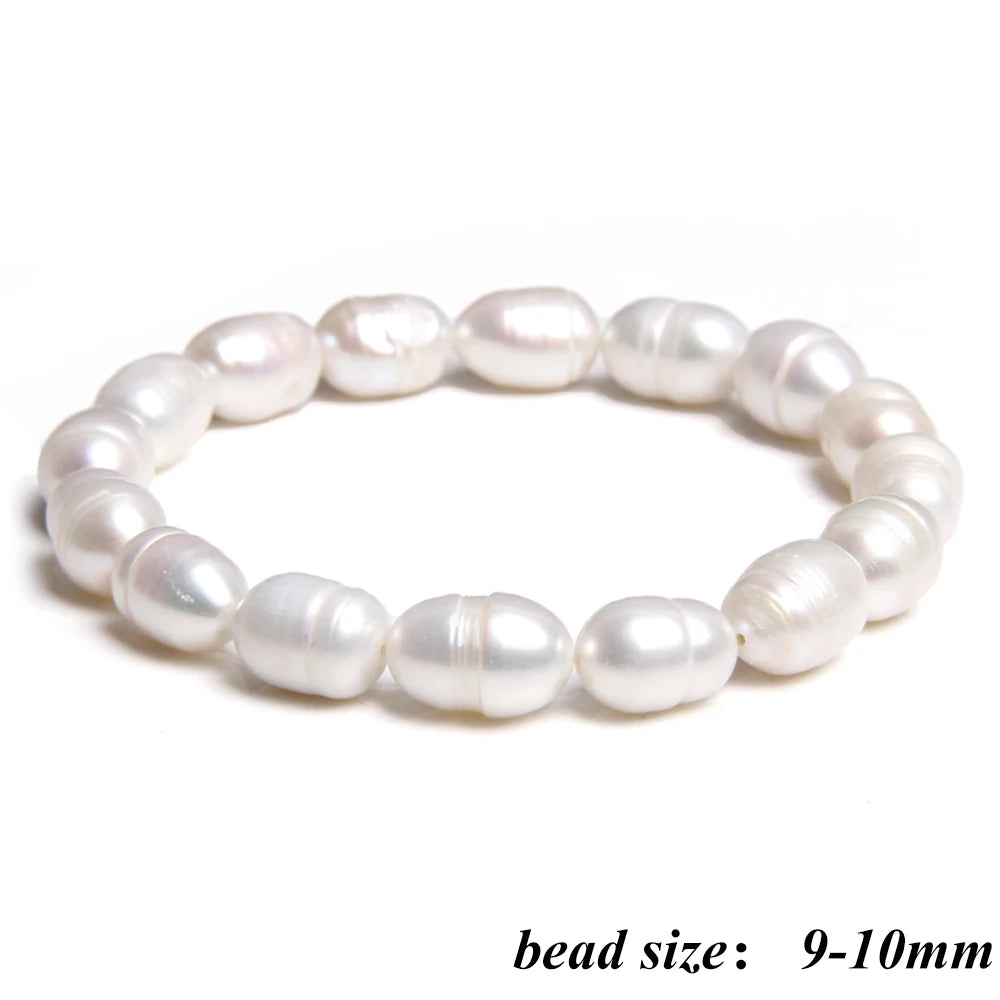 2024 New Natural Freshwater Pearl Stretch Bracelet Elegant Retro Female Pearl Bracelet High Quality Jewelry Gift For Women