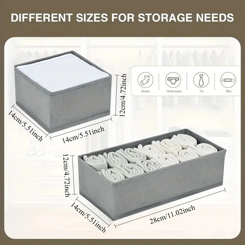 4pcs Foldable Drawer Organizer Underwear Socks Bra Clothes Storage Box Closet Wardrobe Organization Household Dresser Storage