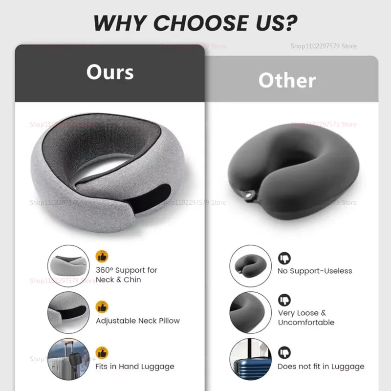 Memory Foam Neck Pillow Cervical Vertebra Travel Portable Noon Break Aircraft U Type Of Pillow Sleep Camping Pillow Carry Bag