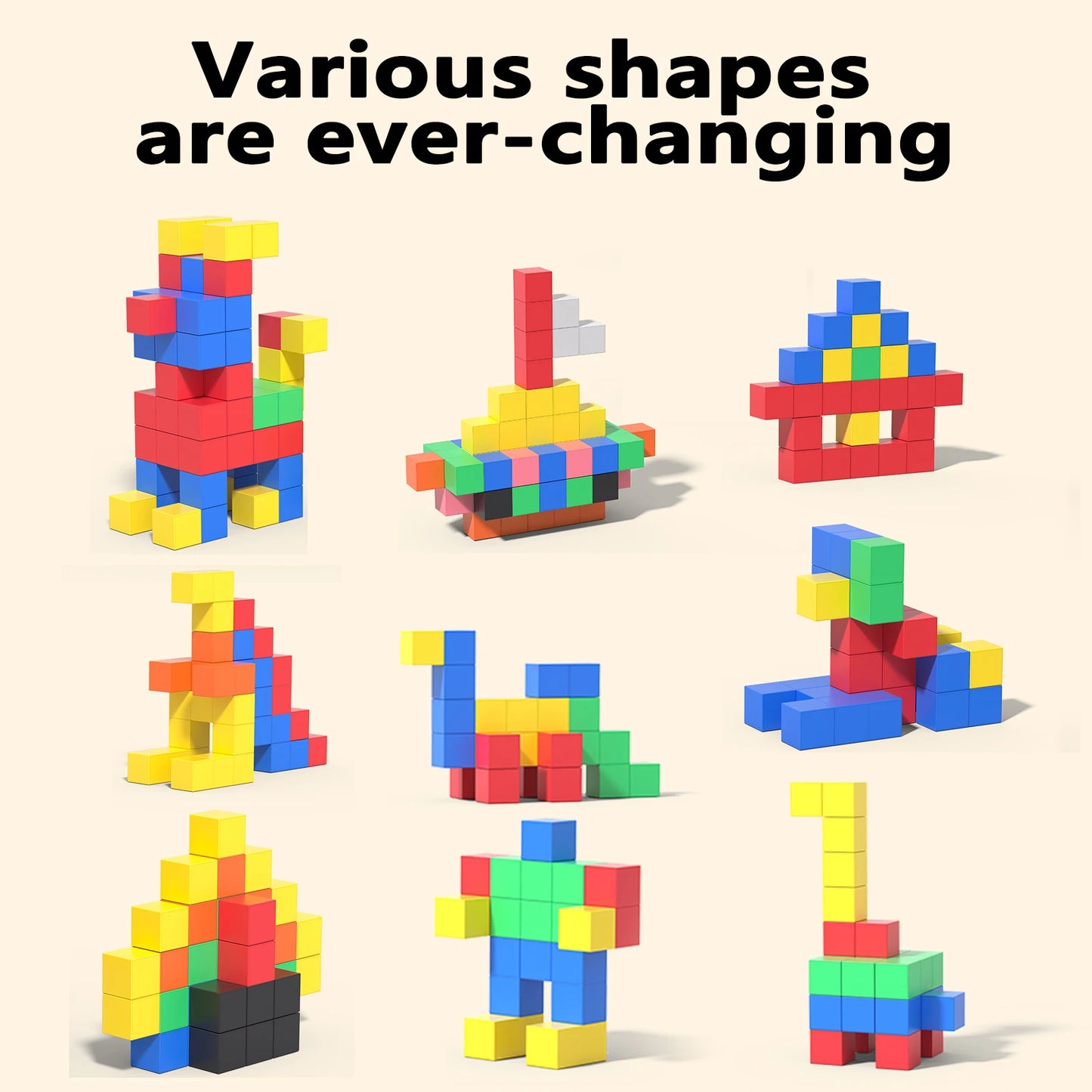 Magnetic Cubes Building Blocks Toys STEM Educational Construction Play Sensory Learning For Toddlers Kids Early Development