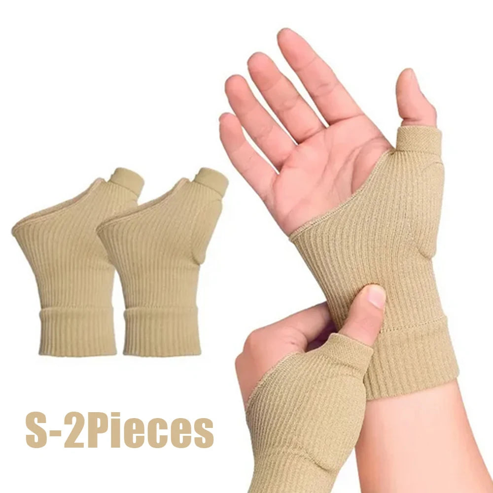 1Pair Wrist Thumb Compression Arthritis Gloves, Breathable Wrist Support Brace Wrist Sleeve With Gel Thumb Injury Pads Protector