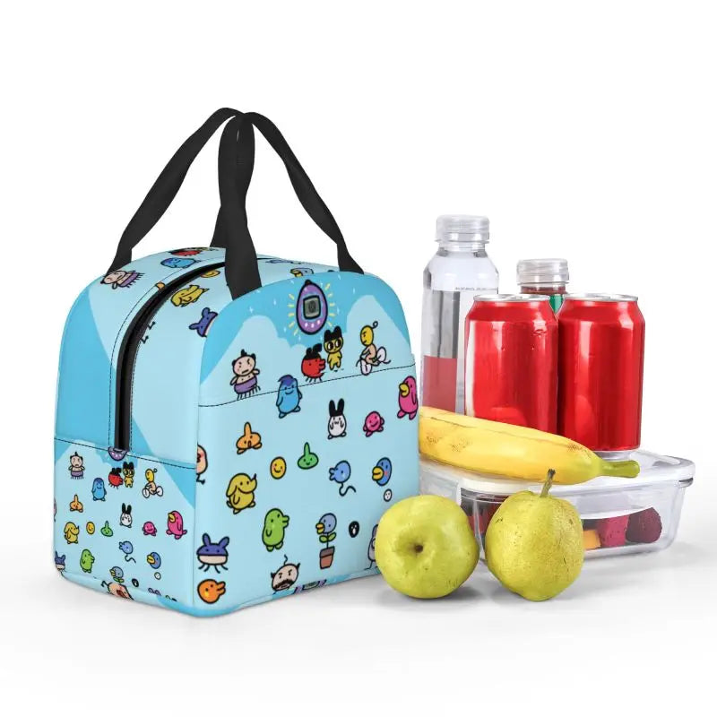 Custom Tamagotchies Cartoon Insulated Lunch Tote Bag for Women Resuable Cooler Thermal Bento Box Kids School Children
